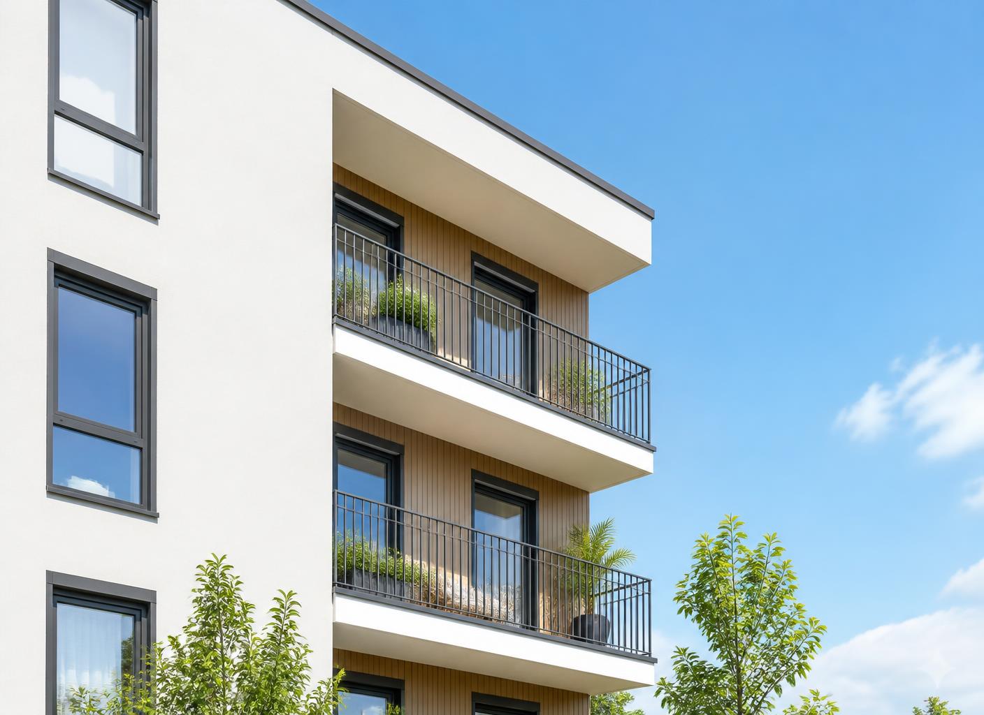 Modern rental apartment building
